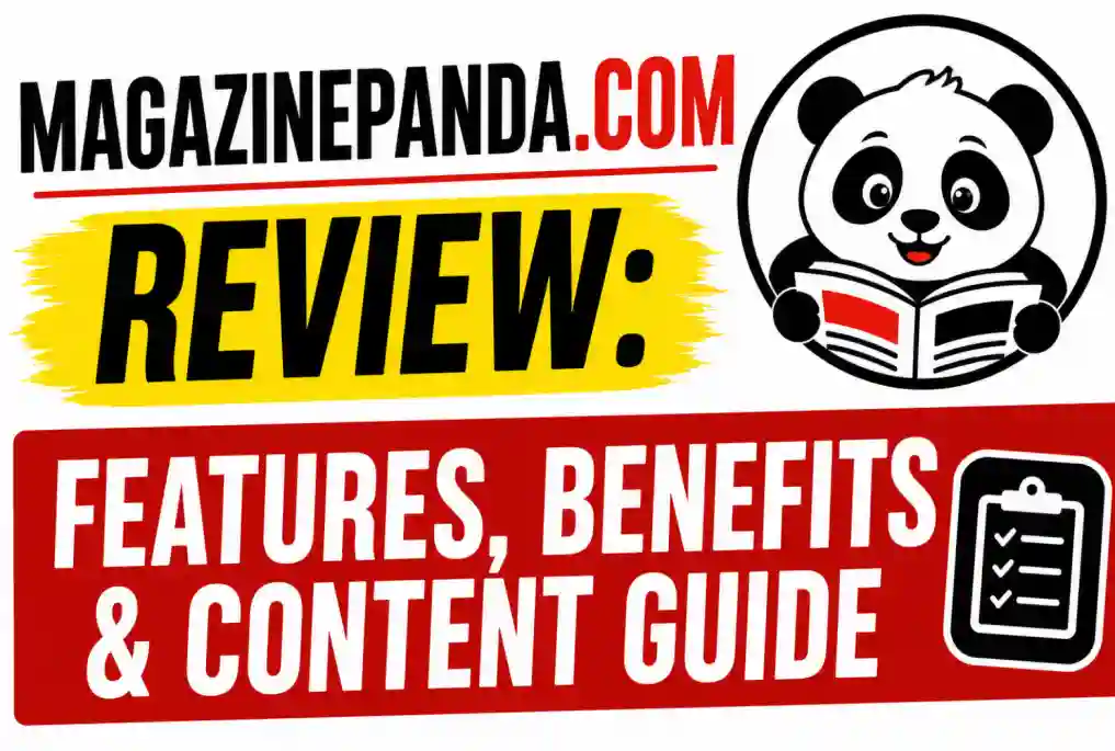 Magazinepanda.com homepage showing its multi-category online magazine layout