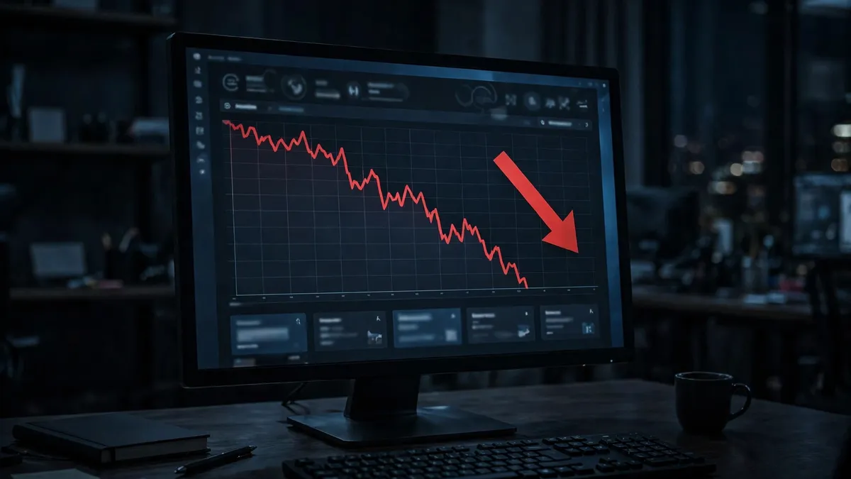 Analytics chart illustrating voozon.com's reported traffic collapse in September 2026